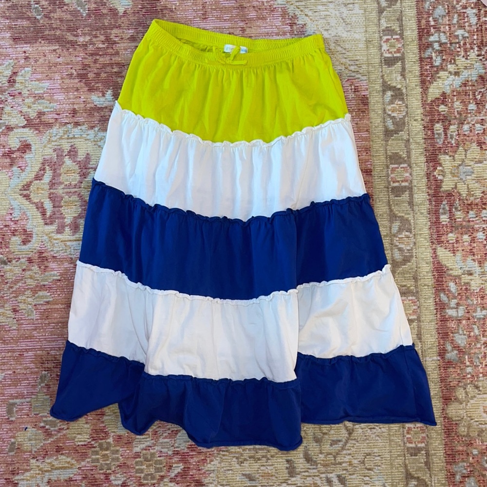 Girls navy striped skirt